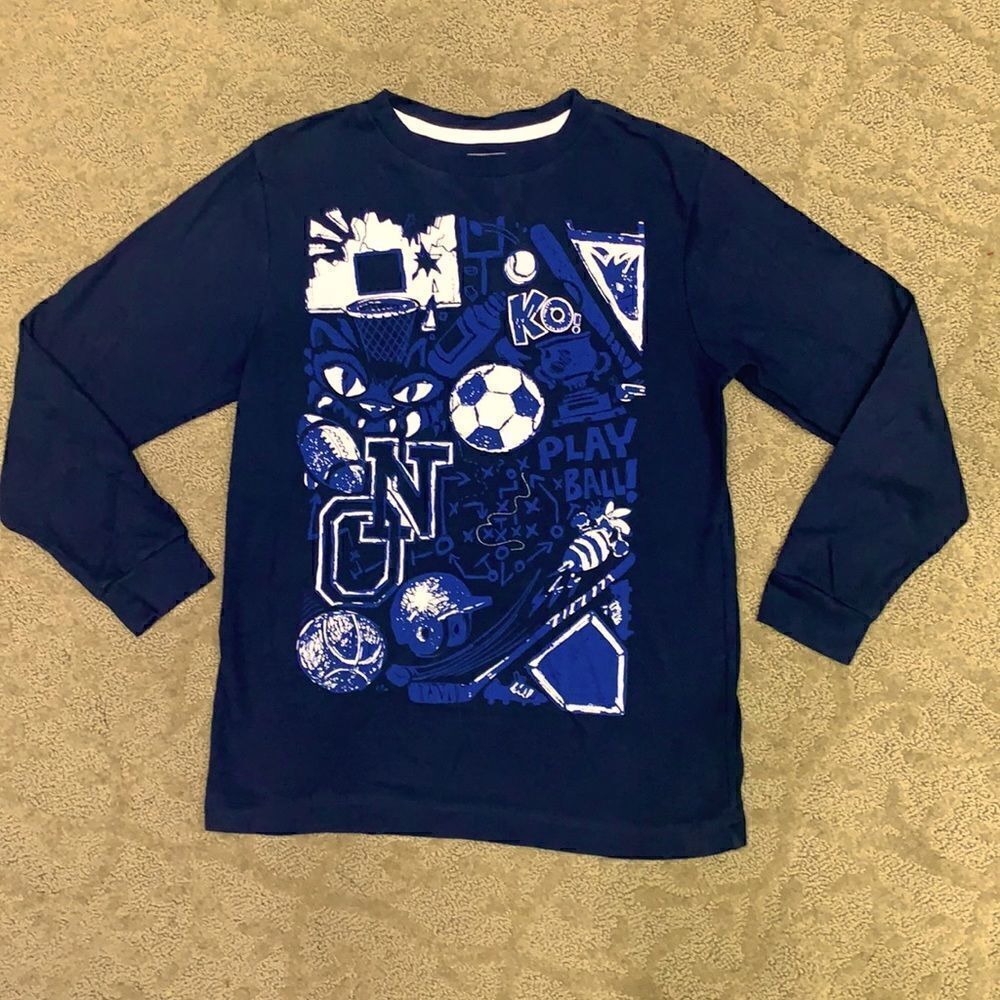 Old Navy Boys Large Ribbed Navy Sports Long-sleeved Shirt